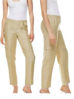Babaton Titan Linen Cargo Ankle Pants Humus Beige Size 4